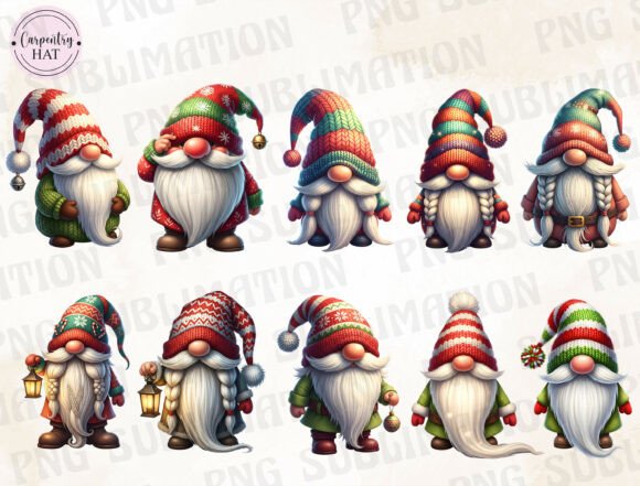 3D Christmas Gnomes Clipart Bundle: Bringing Nordic Magic to Your Holiday Designs