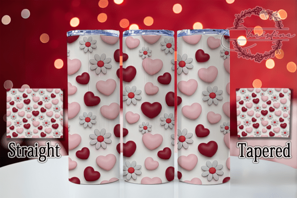 3D Floral Valentine Heart Tumbler: A Digital Design for Your Next Project