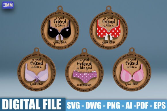3D Funny Best Friend Ornament SVG DXF Guide
