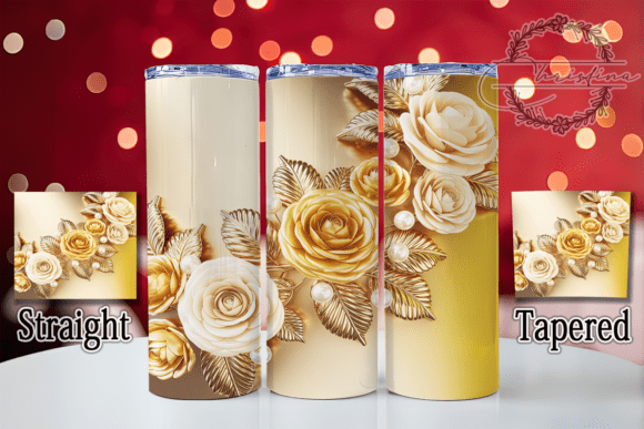3D Gold Rose Floral Tumbler Design: A Guide to Digital Elegance