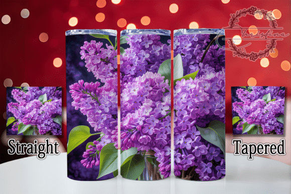 3D Lilac Floral Tumbler: A Stylish Design Asset