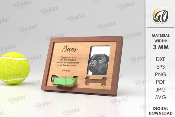 3D Memorial Pet Frame Laser Cut Design