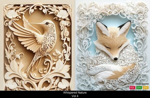 3D Paper Relief Illustrations Vol 4: A Textured Journey into Whispered Nature