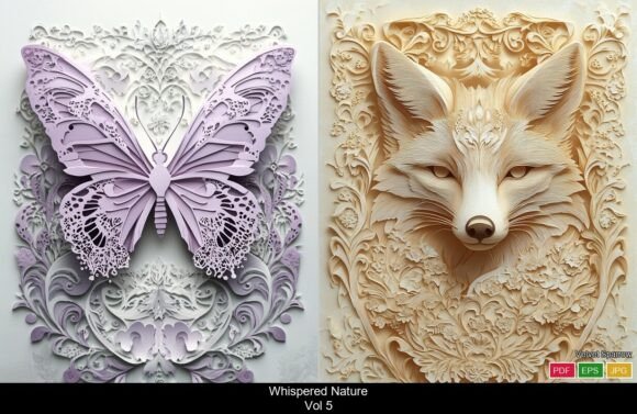 3D Paper Relief Illustrations Vol 5: A Textured Journey into Whispered Nature