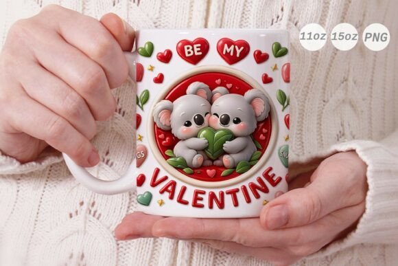 3D Valentine Koala Couple Mug Wrap PNG: A Practical Review for Creators