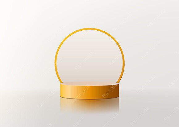 3D Yellow Podium White Background: A Minimalist Showcase Tool