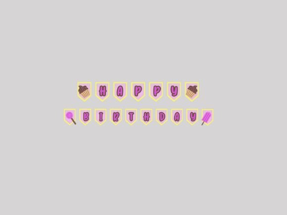 Birthday Banner - 3D Cupcakes and Candy Party Decor