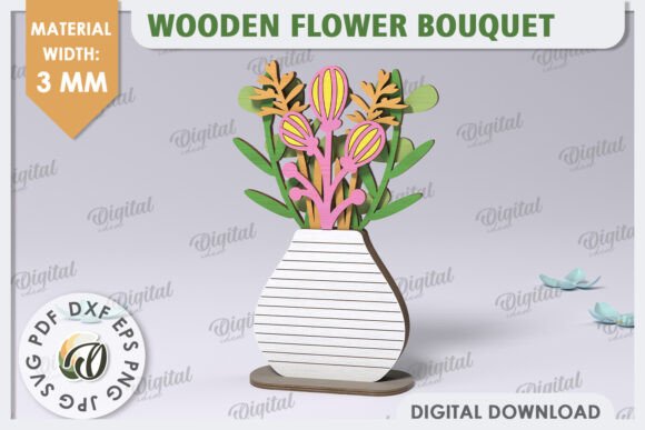 Bring Nature Indoors: The Art of the 3D Wooden Flower Bouquet Laser Cut