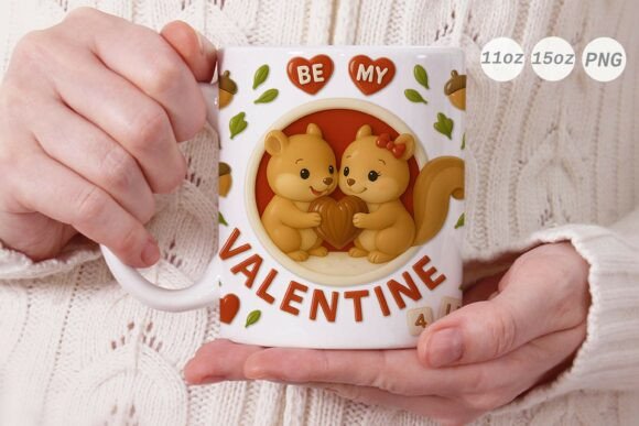 Bringing Whimsy to the Table: The Appeal of the 3D Valentine Squirrel Couple Mug Wrap