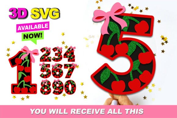 Evaluating Cherry Numbers 3D SVG for Your Creative Projects