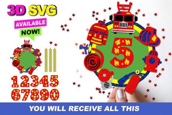 Firefighters Cake Topper 3D SVG Guide