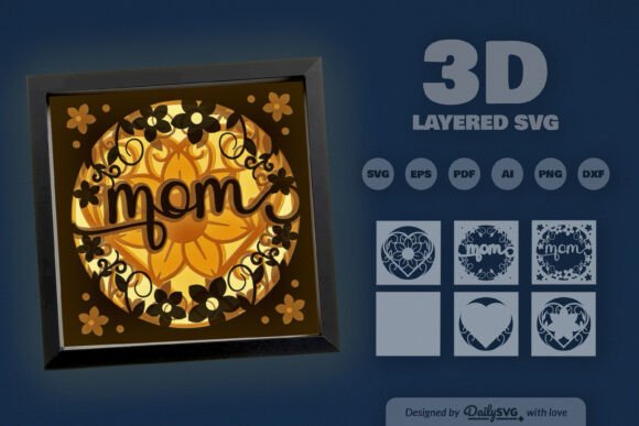 Floral Mom 3D Layered Papercut: Bringing Depth and Emotion to Your Craft Projects
