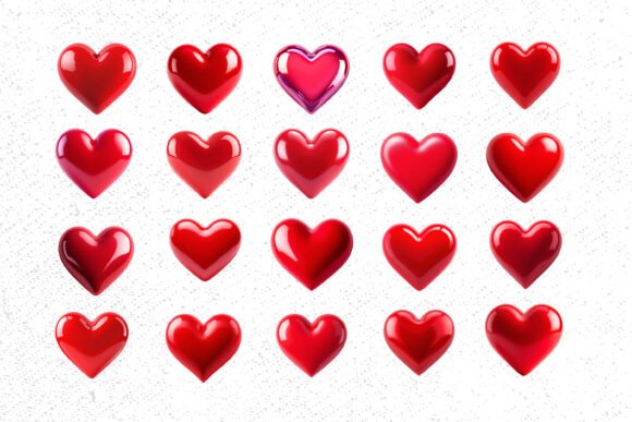 High-Resolution Heart 3D PNG Bundle