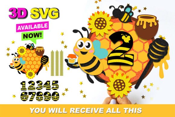 Honey Bee Cake Topper 3D SVG: Elevating Celebrations with Digital Precision