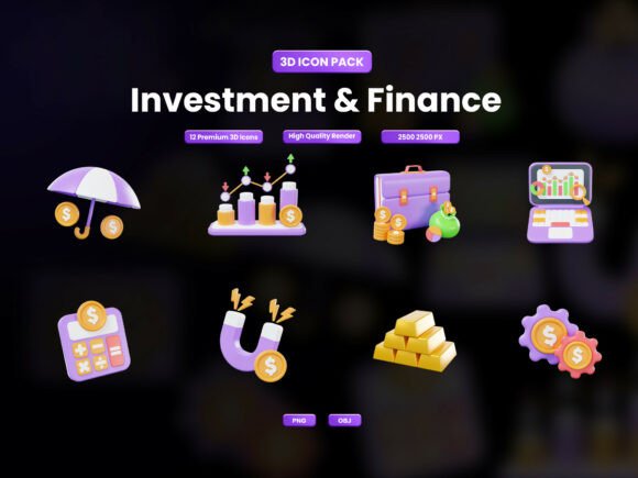 Investment Finance 3D Icon Pack: A Strategic Asset for Modern Financial Branding