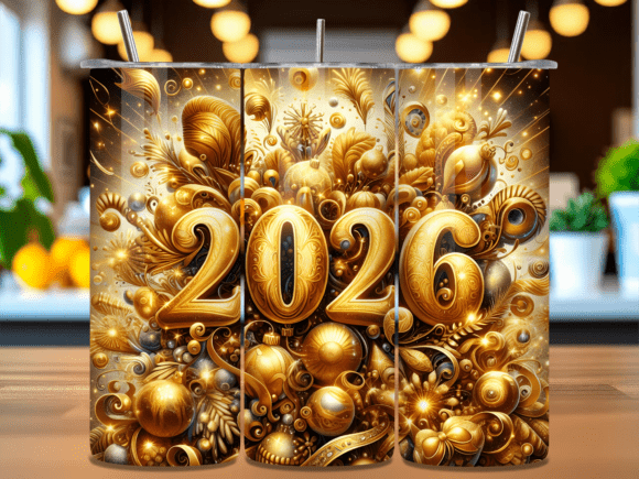 Luxury 3D Gold 2026 New Year Tumbler PNG: A Strategic Asset for Print-on-Demand Workflows