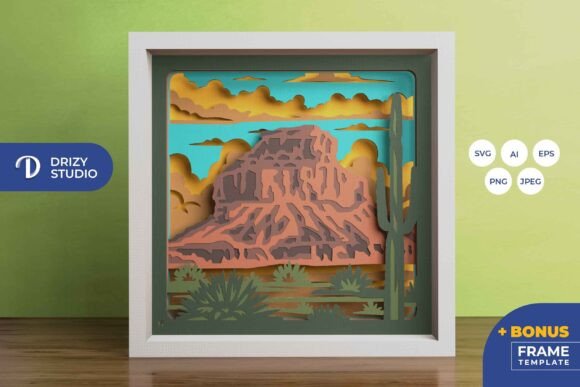 New Mexico 3D Shadow Box: A Layered Paper Art Template