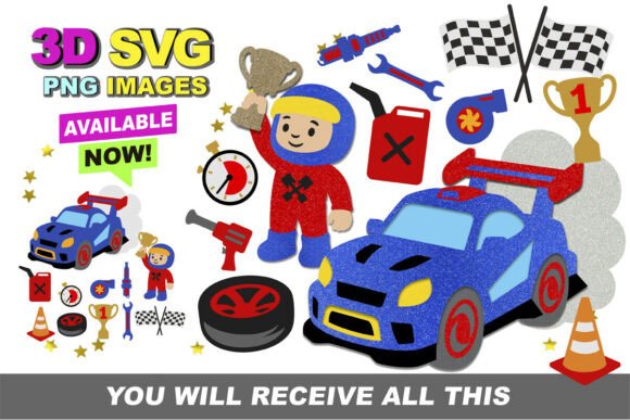 Racing Champions Elements 3D SVG Collection