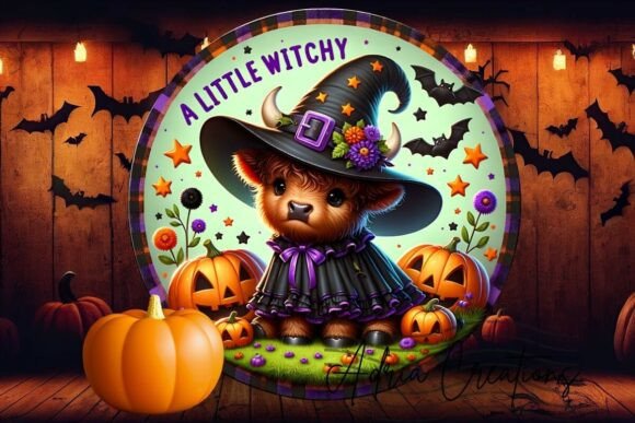 Strategic Application of the 3D Highland Cow Halloween Round Sign Png